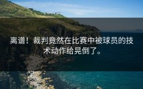 离谱！裁判竟然在比赛中被球员的技术动作给晃倒了。
