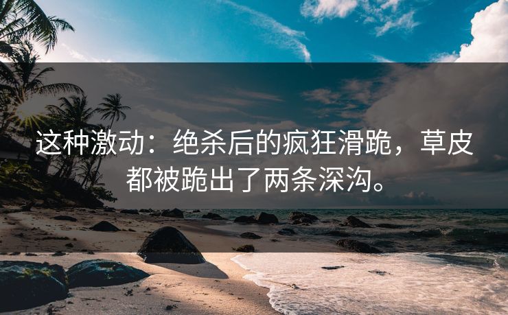 这种激动：绝杀后的疯狂滑跪，草皮都被跪出了两条深沟。  第1张